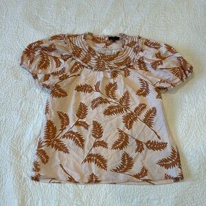 CLOSET CLEAROUT ✨Anthropologie Short Puff Sleeve Yoke Collar Top Size XS